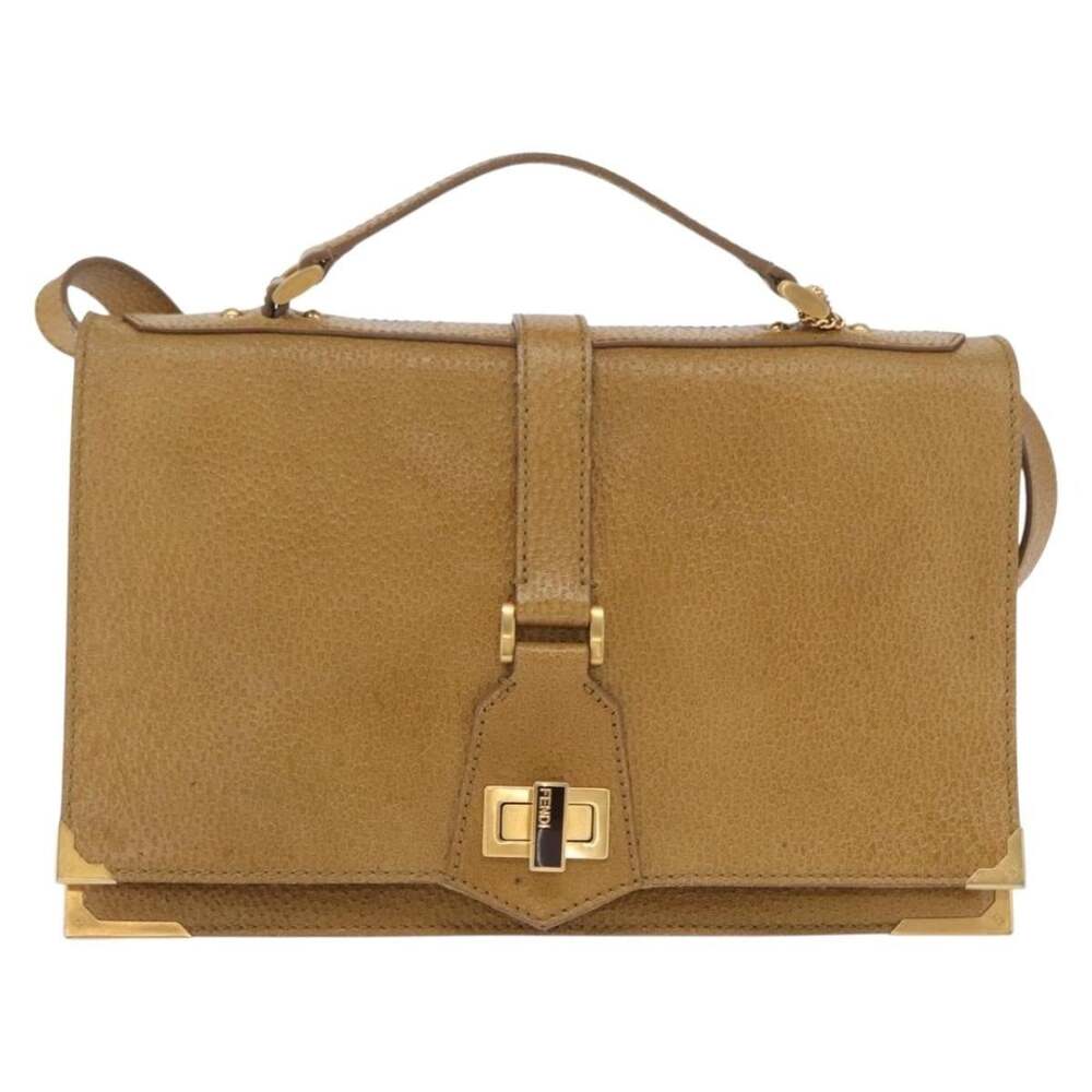 Fendi Leather Handbag Brown